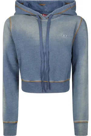 Diesel Bluzy, Kobieta, Niebieski, S, Denim, Slim Hooded Jacket