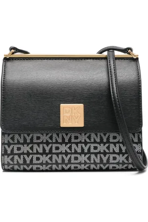 DKNY Torebki, Kobieta, Czarny, ONE SIZE, Casual Czarna Skórzana Torba na Ramię