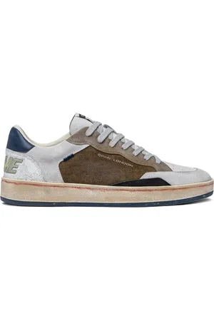 Crime london Buty, Mężczyzna, Wielobarwność, 45 EU, Zamsz, Zielone Sneakersy Chelsea Deluxe Styl