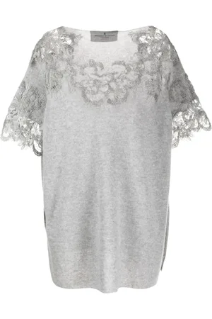 ERMANNO SCERVINO Bluzki, Kobieta, Szary, S, Sweter typu peleryna