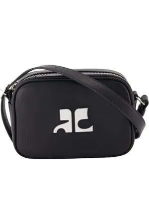 Courrèges Torebki, Mężczyzna, Czarny, ONE SIZE, Skóra, Torebka Camera Bag ze skóry groszkowanej