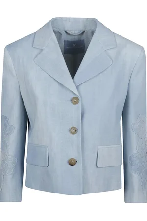 ERMANNO SCERVINO Kurtki, Kobieta, Niebieski, M, Poliester, Niebieska marynarka