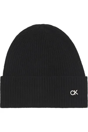 Calvin Klein Akcesoria, Kobieta, Czarny, ONE SIZE, Wełna, Re-lock Beanie and Scarf
