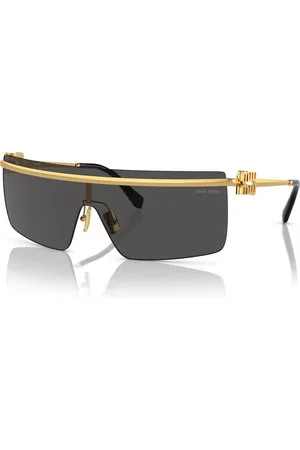 Miu Miu Akcesoria, Kobieta, Żółty, 42 MM, Okulary przeciwsłoneczne