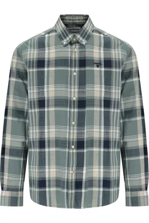 Barbour Koszule, Mężczyzna, Wielobarwność, S, Len, Vintage Teal Koszula w Kratke