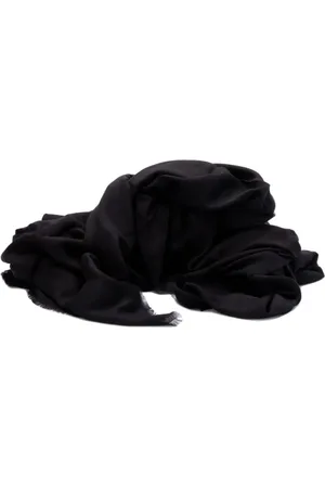 Elisabetta Franchi Akcesoria, Kobieta, Czarny, ONE SIZE, Teksturowany szal z postrzępionymi brzegami