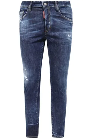 Dsquared2 Jeansy, Mężczyzna, Niebieski, S, Denim, Jeansyy Denim z Kontrastowymi Przeszyciami