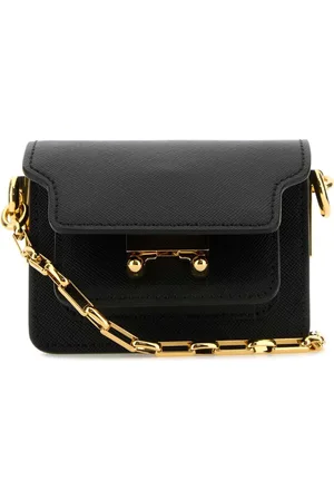 Marni Torebki, Kobieta, Czarny, ONE SIZE, Skóra, Skórzana torebka crossbody Micro Trunk