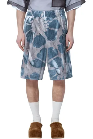 DRIES VAN NOTEN Szorty, Mężczyzna, Wielobarwność, L, Krótkie spodenki z nadrukiem z bawełny