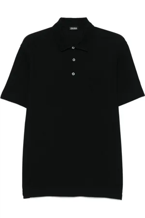 Ermenegildo Zegna Koszulki, Mężczyzna, Czarny, L, Sweter Polo z Kieszenią na Piersi