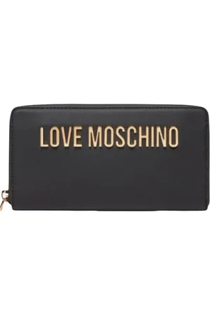 Moschino Akcesoria, Kobieta, Czarny, ONE SIZE, Czarny portfel z zamkiem błyskawicznym