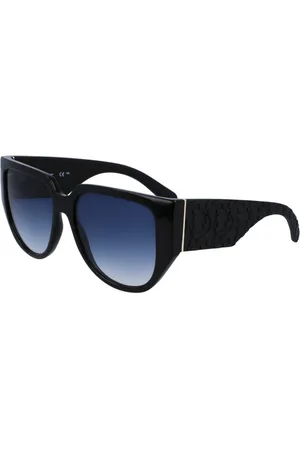 Salvatore Ferragamo Akcesoria, Kobieta, Czarny, ONE SIZE, Okulary przeciwsłoneczne Oversized Acetate