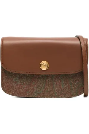 Etro Torebki, Kobieta, brązowy, ONE SIZE, Skóra, Essential Jacquard Crossbody Bag