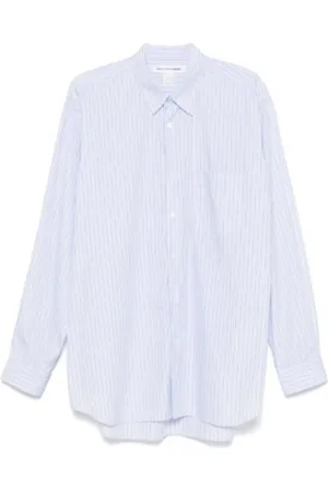 Comme des Garçons Koszule, Mężczyzna, Niebieski, S, Bawełna, Koszula w paski