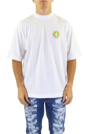 MARCELO BURLON Koszulki, Mężczyzna, Biały, L, Sunset Bird DBL Hem Over Tee