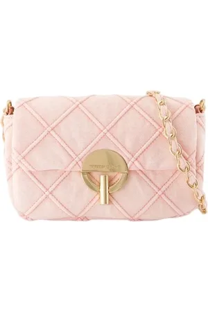 Vanessa Bruno Torebki, Kobieta, Różowy, ONE SIZE, Różowa Bawełniana Torba Crossbody Moon Moyen
