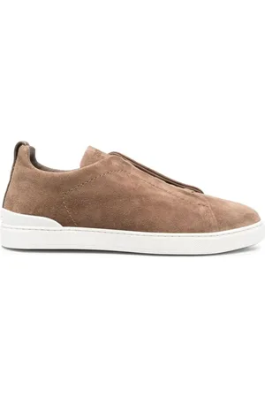 Ermenegildo Zegna Buty, Mężczyzna, Beżowy, 42 EU, Zamsz, Triple Stitch Sneakers