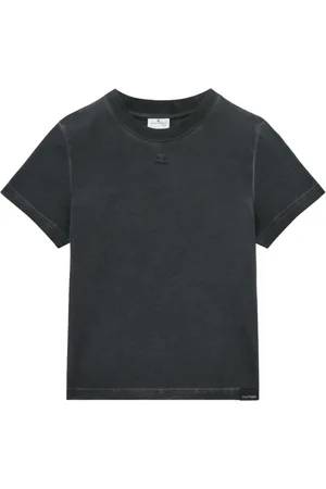 Courrèges Koszulki, Kobieta, Szary, S, Bawełna, T-shirt z logo