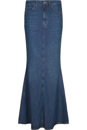 Dondup Spódnice, Kobieta, Niebieski, W28, Denim, Rozkloszowana Spódnica Jeansyowa