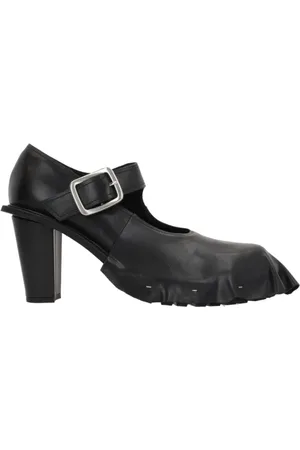 Comme des Garçons Buty, Kobieta, Czarny, 39 1/2 EU, Skóra, Czarne skórzane czółenka Mary-Jane na obcasie