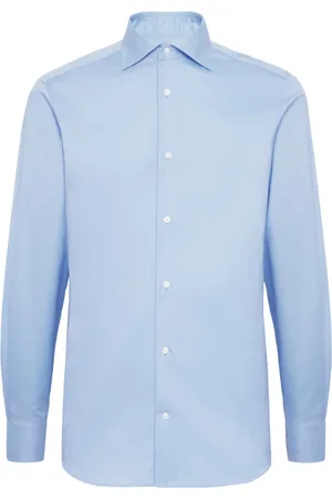 Boggi Milano Koszule, Mężczyzna, Niebieski, 2XL, Bawełna, Koszula Slim Fit z bawełnianego twillu