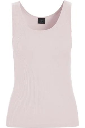 Bitte Kai Rand Koszulki, Kobieta, Różowy, 2XL, Bawełna, Prążkowany Top na Ramiączkach