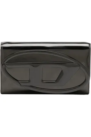 Diesel Akcesoria, Kobieta, Czarny, ONE SIZE, Portfel z klapką Mirror Leather