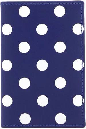 Comme des Garçons Akcesoria, unisex, Niebieski, ONE SIZE, Skóra, Skórzany portfel bifold w kropki