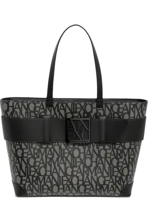 Armani Exchange Torebki, Kobieta, Czarny, ONE SIZE, Torba Torebka z Logo i Wielokolorowym Wzorem
