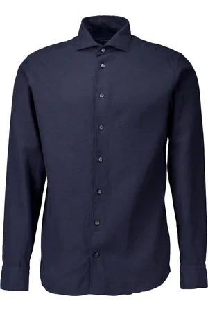 Eton Koszule, Mężczyzna, Niebieski, 3XL, Bawełna, Flanelowa Koszula Ciemnoniebieska z Długim Rękawem