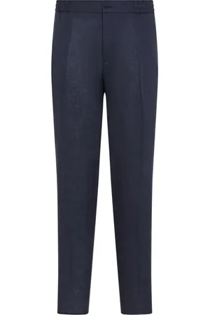Etro Spodnie, Mężczyzna, Niebieski, L, Niebieskie Spodnie Joggers z Lnu