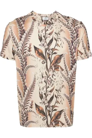 Etro Koszulki, Mężczyzna, Beżowy, S, T-Shirt X0820