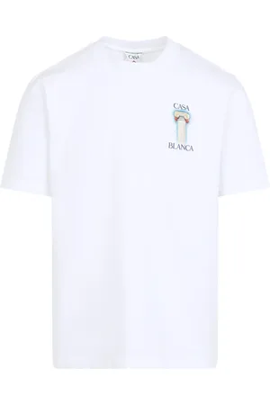 Casablanca Koszulki, Mężczyzna, Biały, M, Bawełna, La Colomne T-Shirt
