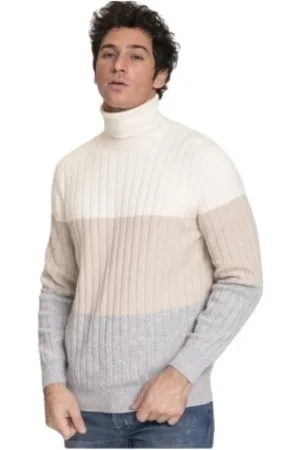Brunello Cucinelli Swetry, Mężczyzna, Wielobarwność, M, Kaszmir, Pasiasty kaszmirowy golf