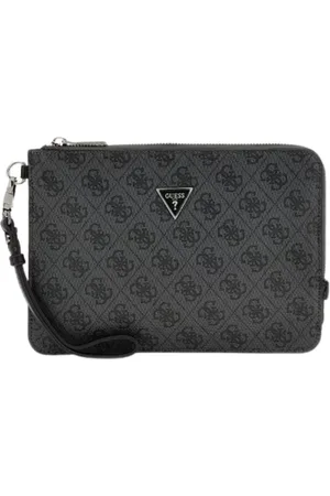 Guess Torebki, Mężczyzna, Czarny, ONE SIZE, Skóra, Kopertówka Flat