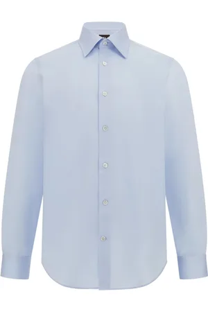 Boggi Milano Koszule, Mężczyzna, Niebieski, 3XL, Bawełna, Koszula z bawełnianego diagonalu Regular Fit