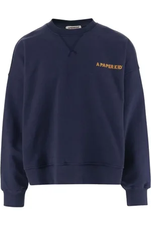 A PAPER KID Bluzy, Mężczyzna, Niebieski, M, 060 BLU Hoodie - Stylowy i wygodny