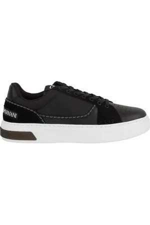 EA7 Buty, Mężczyzna, Czarny, 39 1/3 EU, Skóra, Court Premium Nero Sneakers