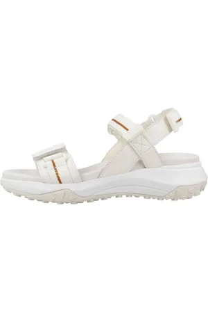 Geox Buty, Kobieta, Biały, 39 EU, Stylowe płaskie sandały z chwytem