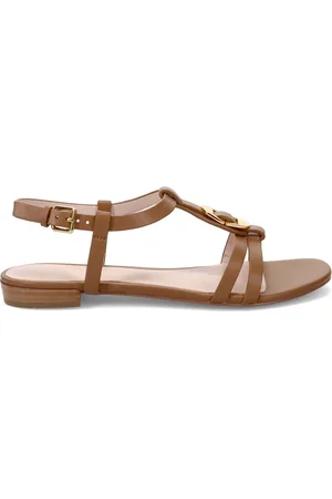 Coccinelle Buty, Kobieta, brązowy, 37 EU, Skóra, Brązowe skórzane sandały o minimalistycznym designie