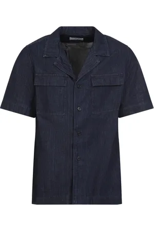DRIES VAN NOTEN Koszule, Mężczyzna, Niebieski, L, Bawełna, Cameron Shirt