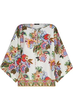 Etro Bluzki, Kobieta, Wielobarwność, 2XS, Bawełna, Bouquet Blouse