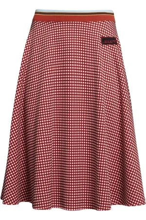 Marni Spódnice, Kobieta, Czerwony, S, Spódnica Midi w Kratę