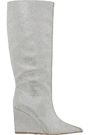 Steve Madden Buty, Kobieta, Szary, 35 1/2 EU, Srebrne Botki z Cyrkoniami