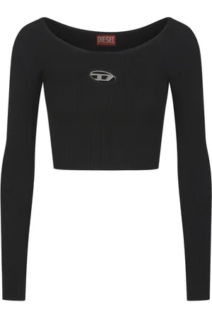Diesel Koszulki, Kobieta, Czarny, M, Poliester, M-Vera-LS Long Sleeve Top