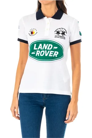 La Martina Koszulki, Kobieta, Biały, XL, Bawełna, Koszulka Polo z Krótkim Rękawem