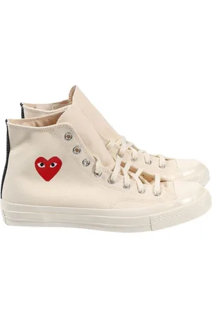 Comme des Garçons Buty, Mężczyzna, Beżowy, 42 1/2 EU, Beżowe sznurowane sneakersy z płótna