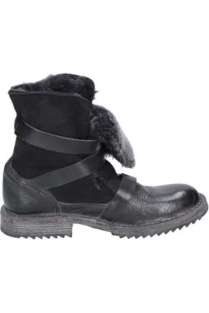Moma Buty, Kobieta, Czarny, 37 EU, Vintage Skórzane Botki dla Kobiet