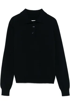 Maison Margiela Swetry, Kobieta, Niebieski, L, Wełna, Dzianina z okrągłym dekoltem