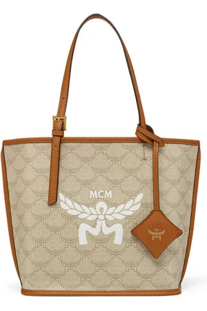 MCM Torebki, Kobieta, Beżowy, ONE SIZE, Skóra, Shopper nieba w Lauretos